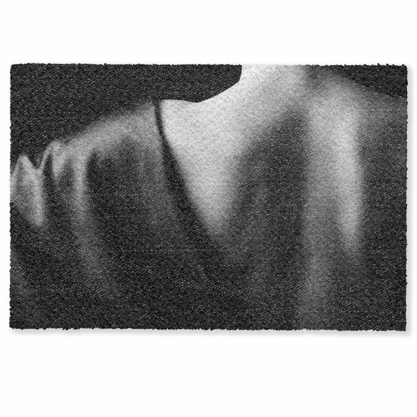 Deurmat - Schouder - Zijde - Rug - Zwart - Wit - Elegant — 1