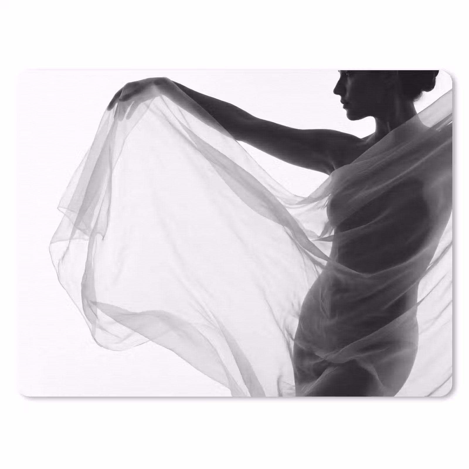 Muismat - Silhouet - Sluier - Vormen - Zwart - Wit - Sensueel — 1