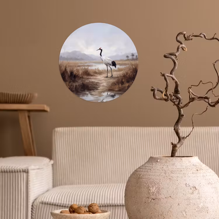Behangcirkel - Kraanvogel - Natuur - Realistisch — 2