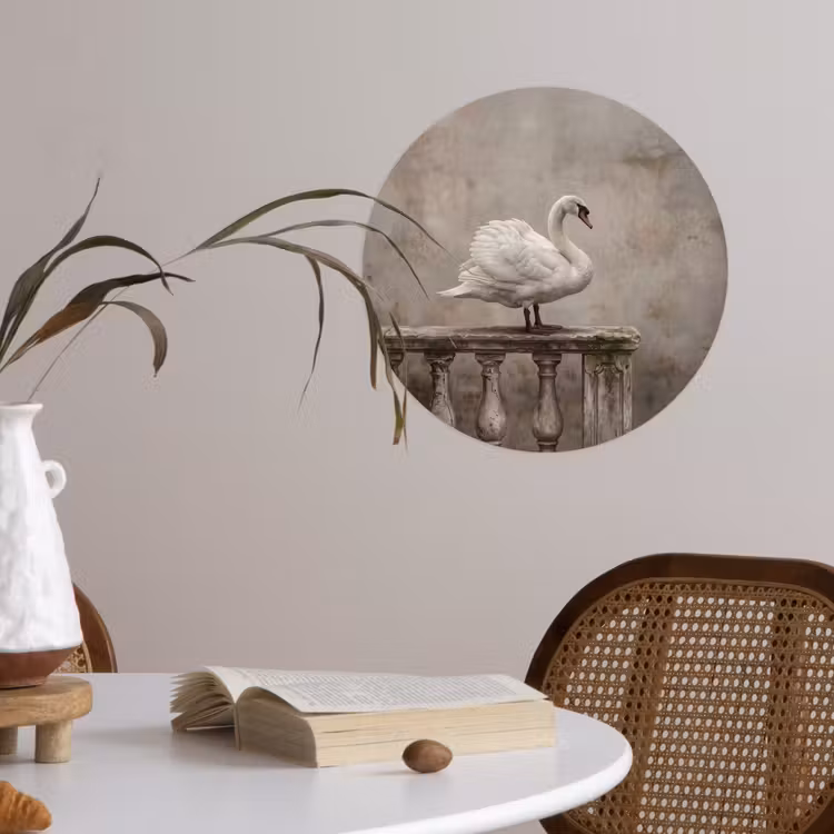 Behangcirkel - Zwaan - Elegant - Dieren - Wit — 4