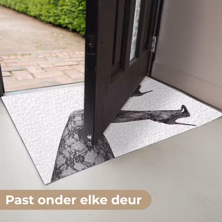 Deurmat - Benen - Kant - Hakken - Zwart - Wit - Uitdagend — 7