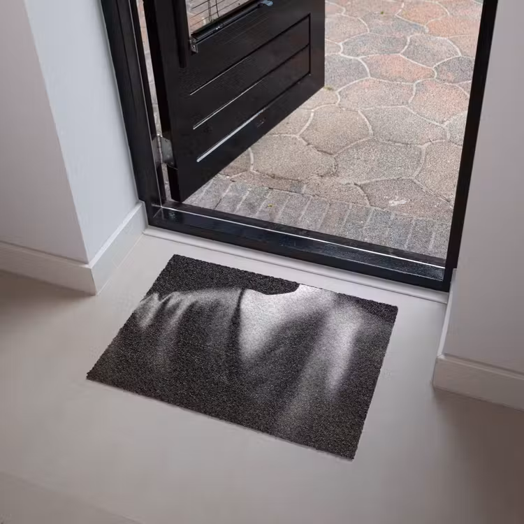 Deurmat - Schouder - Zijde - Rug - Zwart - Wit - Elegant — 4