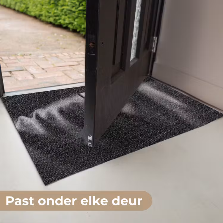 Deurmat - Schouder - Zijde - Rug - Zwart - Wit - Elegant — 7