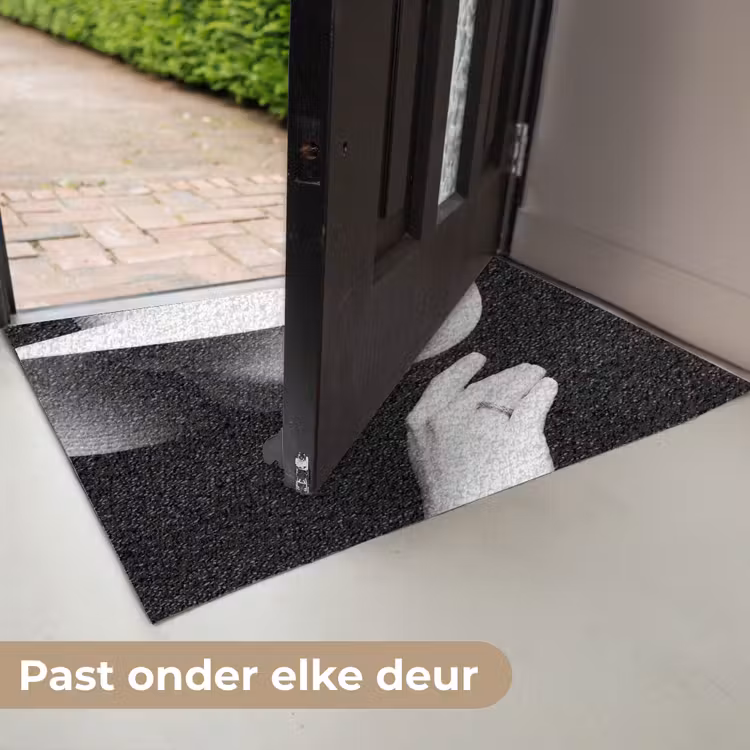 Deurmat - Vrouw - Hoed - Hand - Zwart - Wit - Klassiek — 7