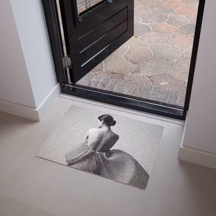 Deurmat - Vrouw - Rug - Textuur - Zwart - Wit - Elegant — 4
