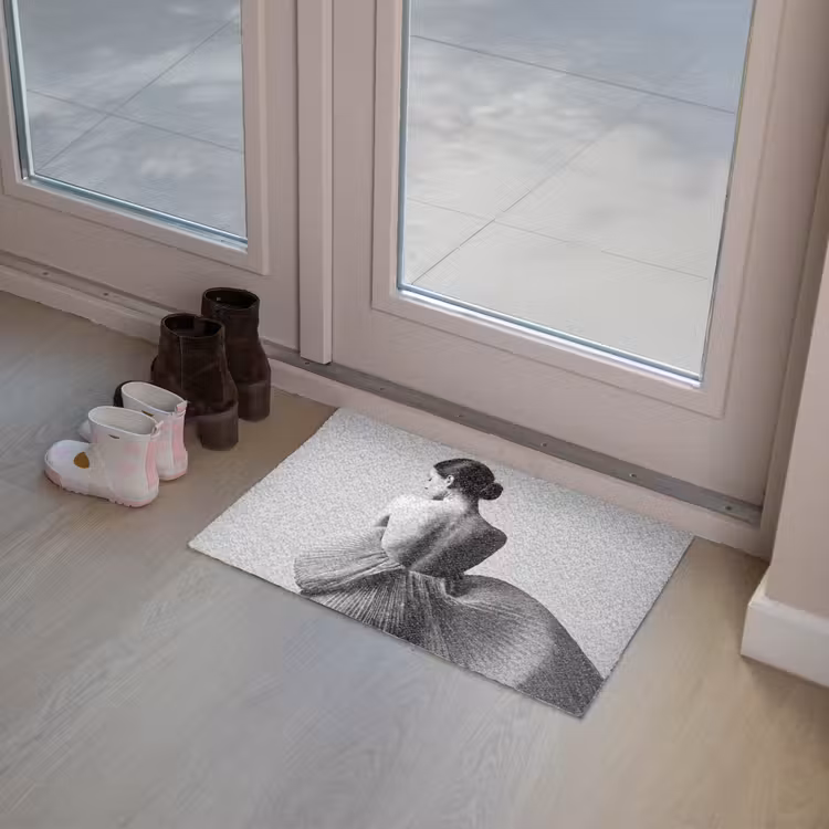Deurmat - Vrouw - Rug - Textuur - Zwart - Wit - Elegant — 8