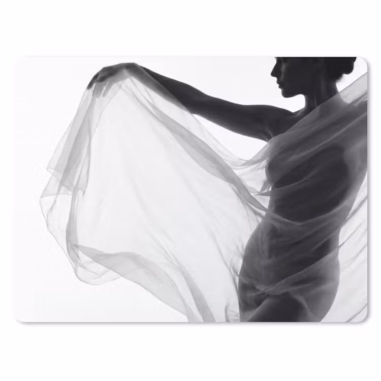 Muismat - Silhouet - Sluier - Vormen - Zwart - Wit - Sensueel — 1