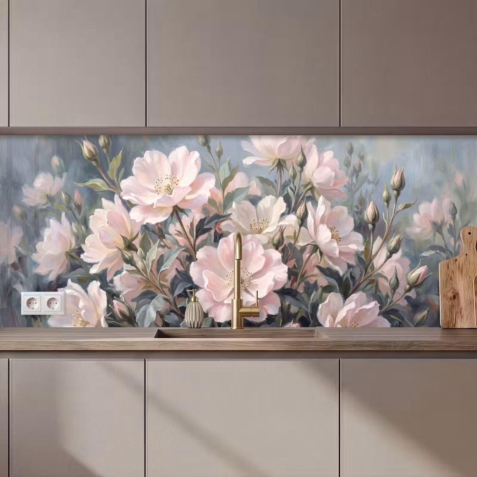 Keuken achterwand - Rozen - Illustratie - Roze — 1