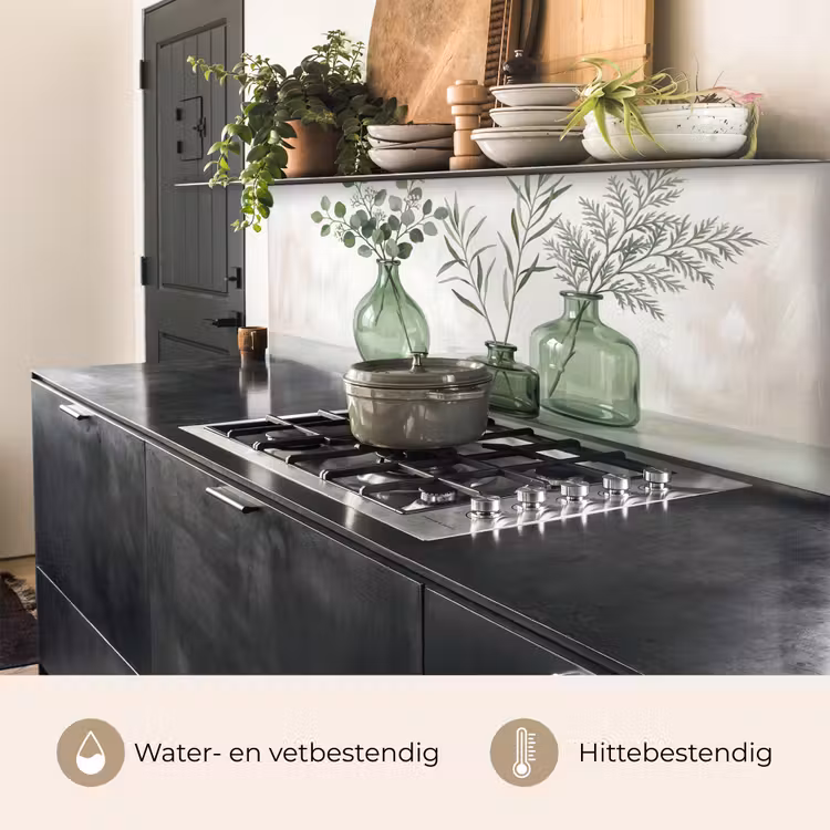 Keuken achterwand - Vazen - Bladeren - Groen — 3