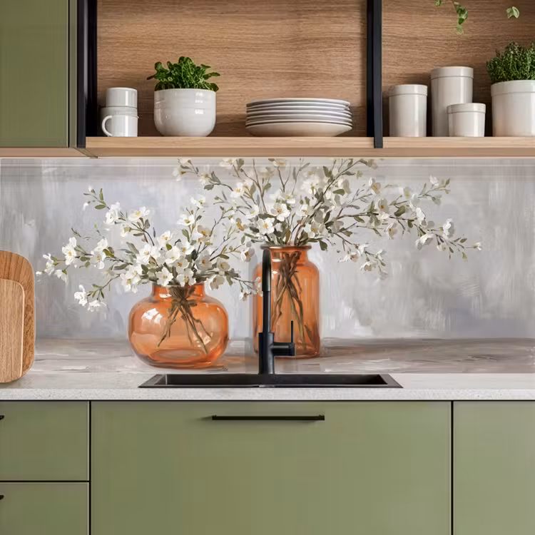 Keuken achterwand - Vazen - Bloemen - Oranje — 5