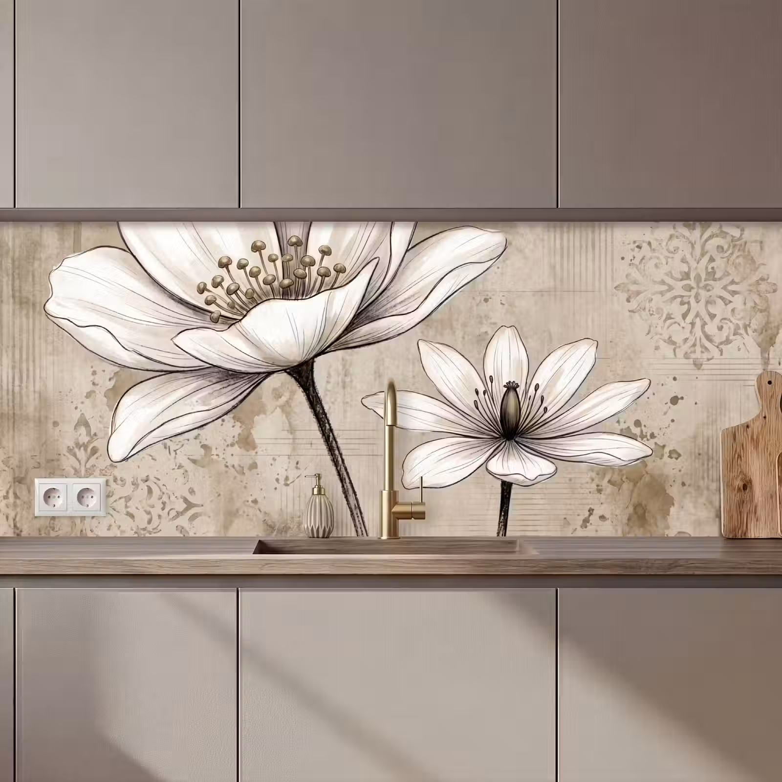 Keuken achterwand - Modern - Design - Wit — 1