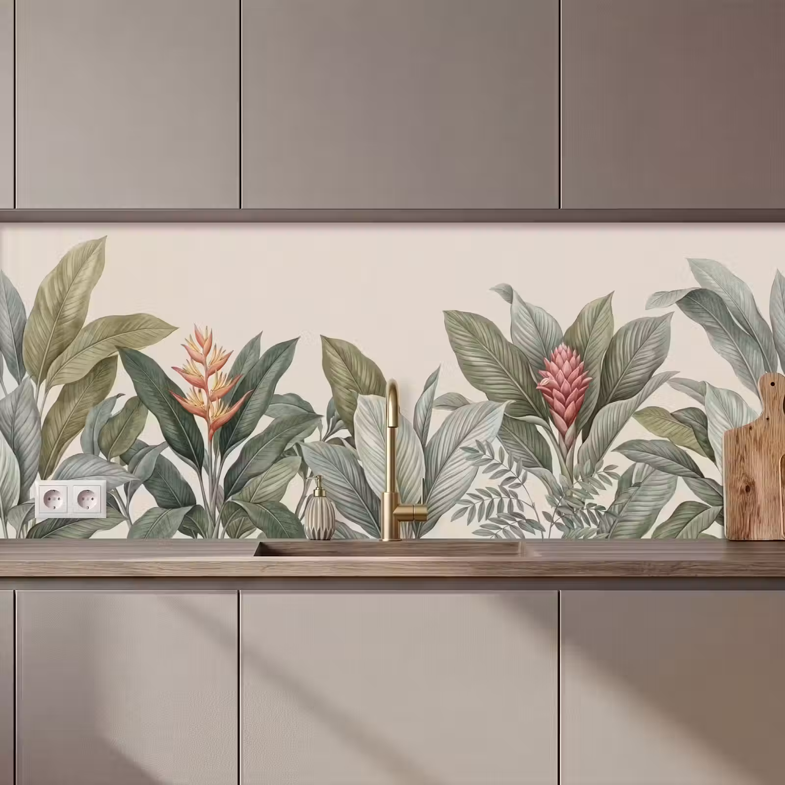Keuken achterwand - Tropisch - Planten - Modern - Groen — 1