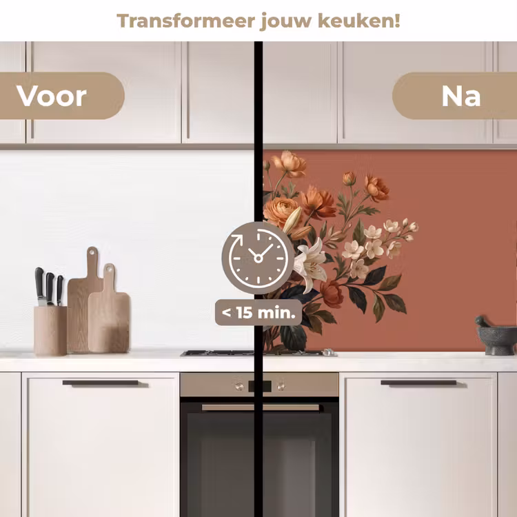 Keuken achterwand - Boeket - Retro - Kleurrijk — 2