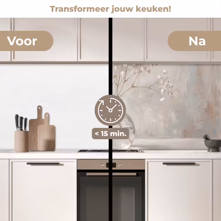 Keuken achterwand - Gipskruid - Vaas - Wit — 2
