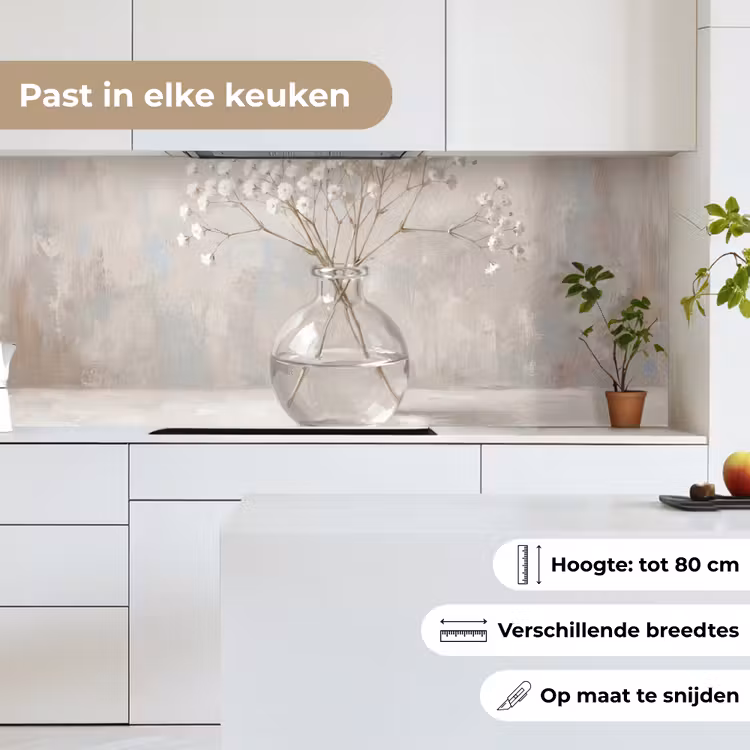 Keuken achterwand - Gipskruid - Vaas - Wit — 4