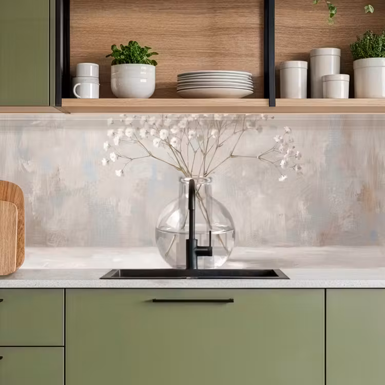 Keuken achterwand - Gipskruid - Vaas - Wit — 5