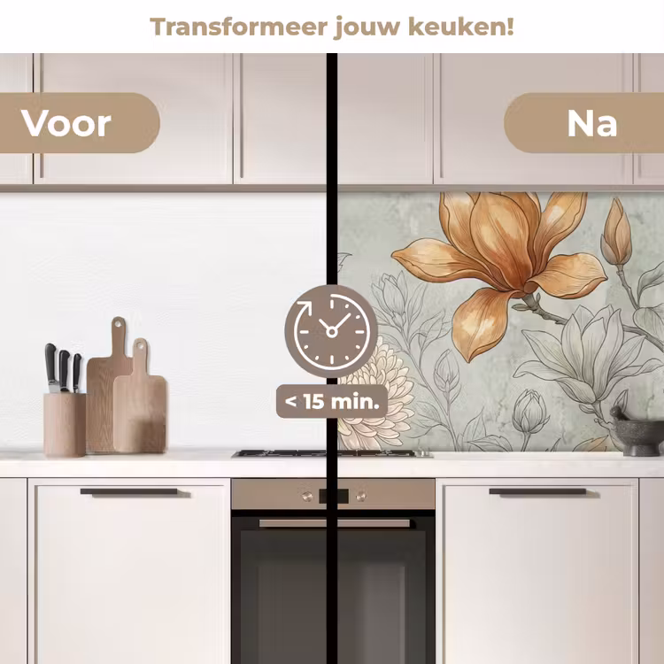 Keuken achterwand - Illustratie - Bloemen - Groen — 2