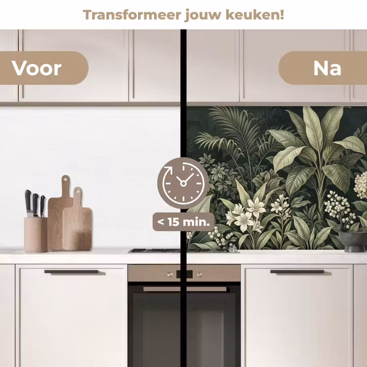 Keuken achterwand - Jungle - Bladeren - Botanisch - Groen — 2