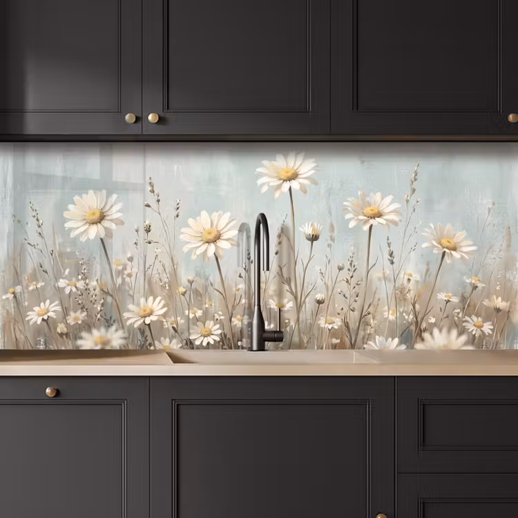 Keuken achterwand - Madelief - Illustratie - Wit — 6