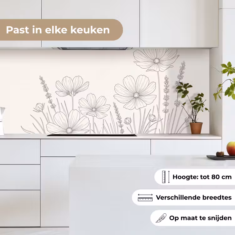 Keuken achterwand - Minimalistisch - Modern - Bloemen - Beige — 4
