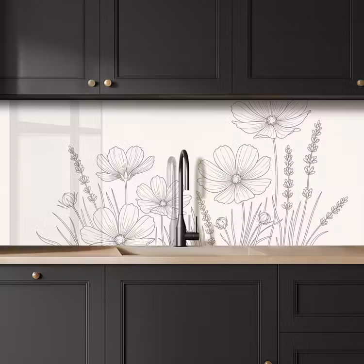 Keuken achterwand - Minimalistisch - Modern - Bloemen - Beige — 6