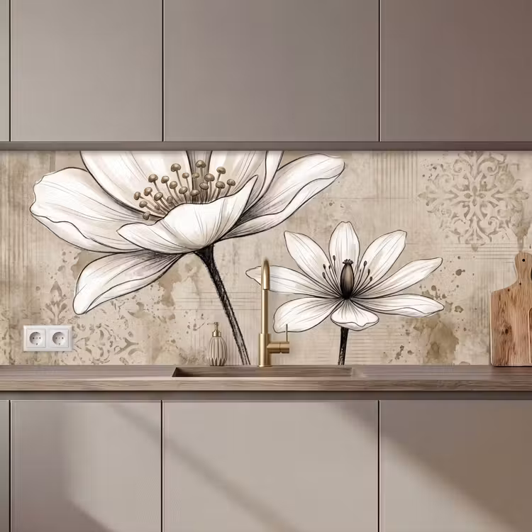Keuken achterwand - Modern - Design - Wit — 1