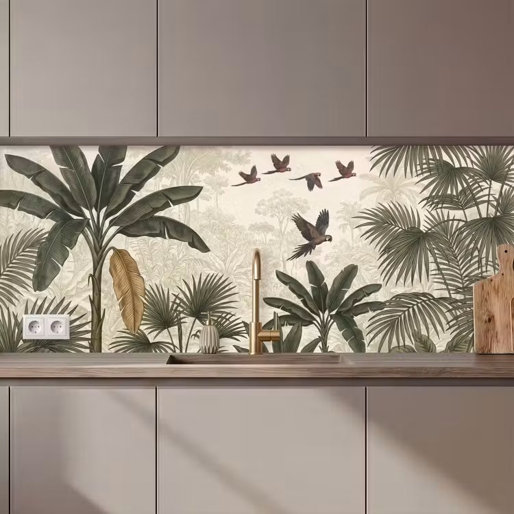 Keuken achterwand - Papagaaien - Jungle - Tropisch - Green — 1