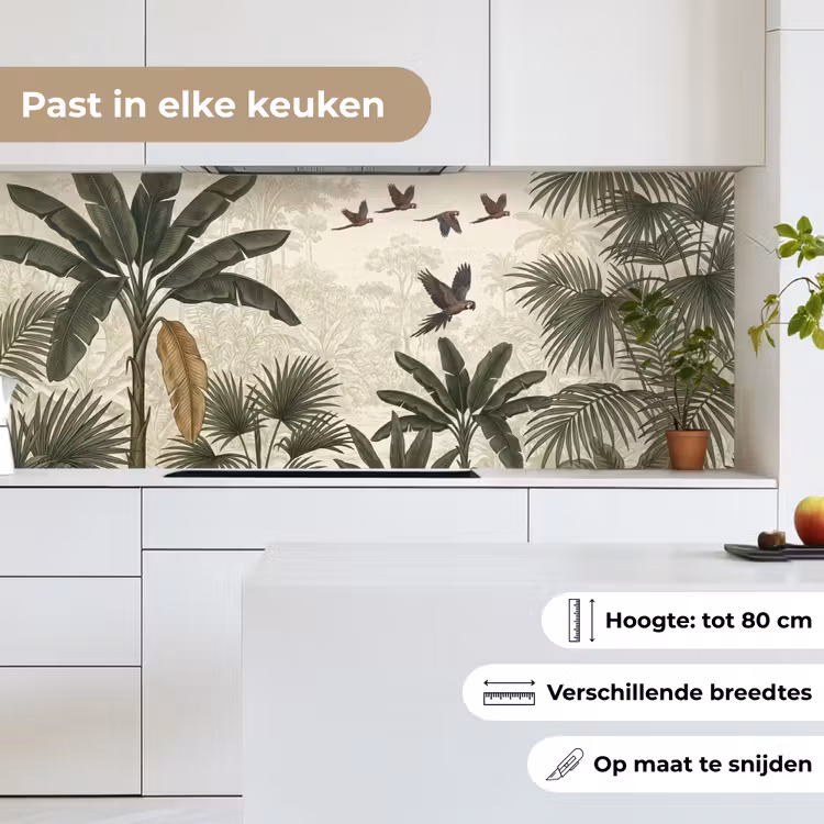 Keuken achterwand - Papagaaien - Jungle - Tropisch - Green — 4