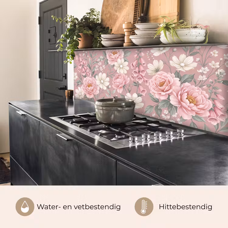 Keuken achterwand - Pioenrozen - Vingerhoedskruid - Pink — 3