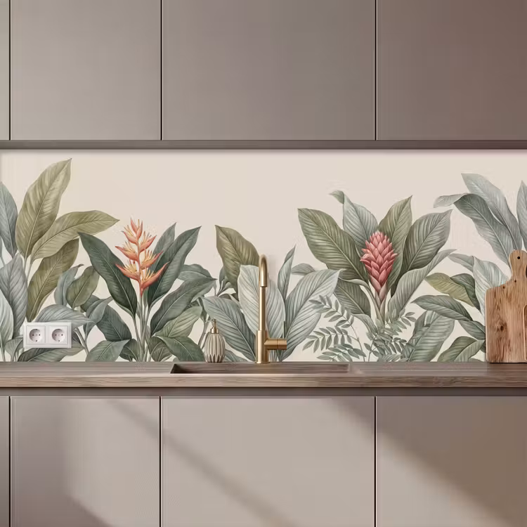 Keuken achterwand - Tropisch - Planten - Modern - Groen — 1