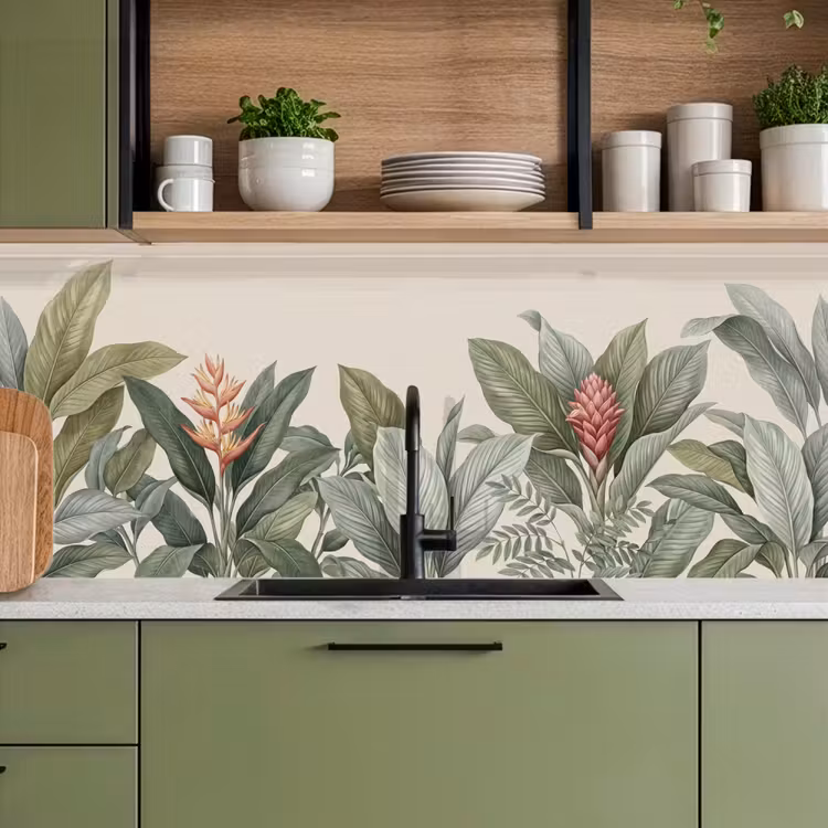 Keuken achterwand - Tropisch - Planten - Modern - Groen — 5