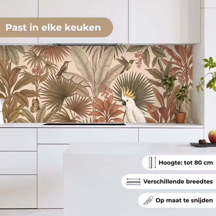 Keuken achterwand - Tropisch - Vogels - Beige — 4