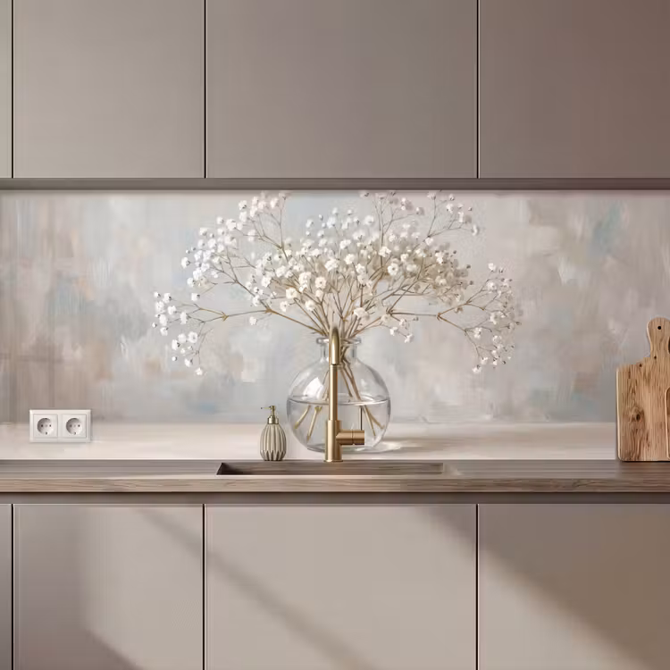 Keuken achterwand - Vaas - Gipskruid - Wit — 1