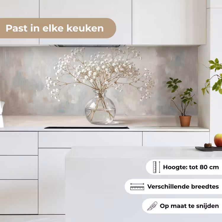 Keuken achterwand - Vaas - Gipskruid - Wit — 4