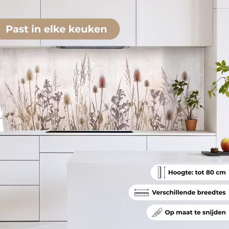 Keuken achterwand - Weidebloemen - Design - Sepia — 4