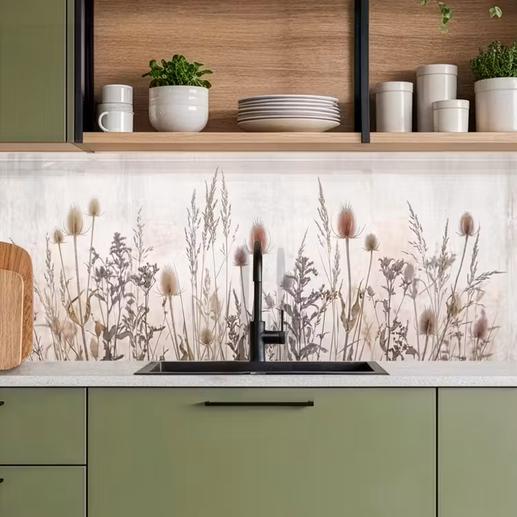 Keuken achterwand - Weidebloemen - Design - Sepia — 5