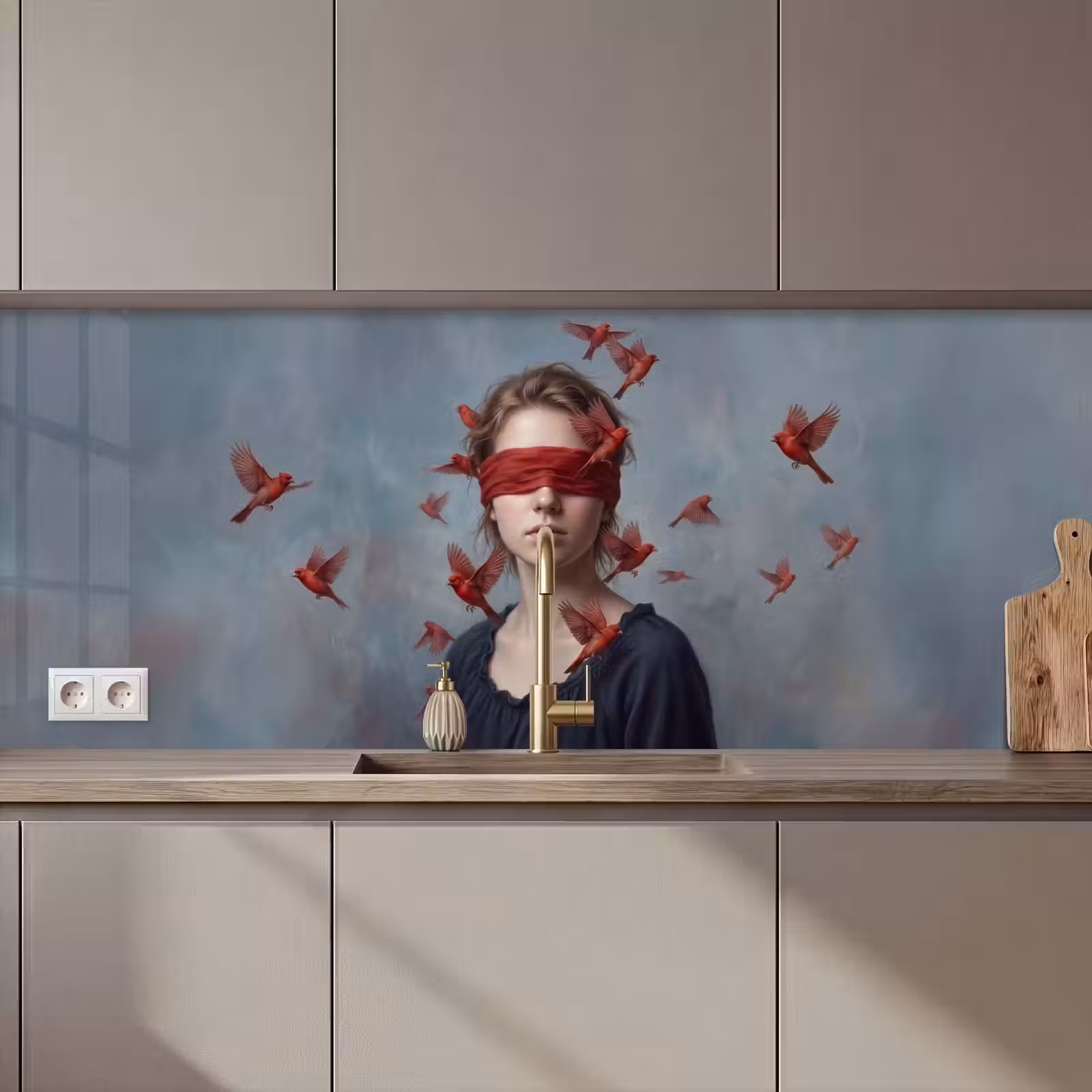 Keuken achterwand - Portret - Krachtig - Rood — 1
