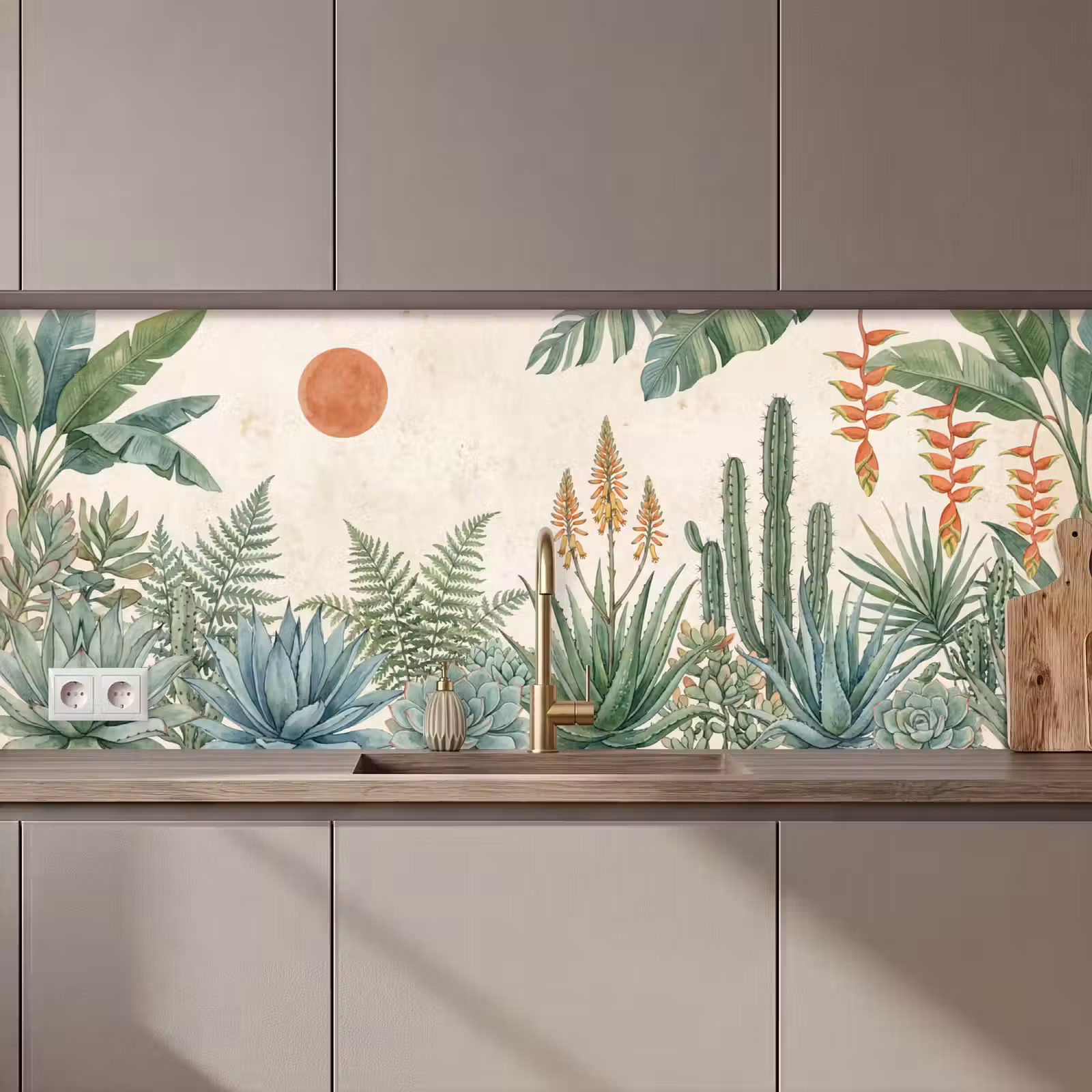 Keuken achterwand - Woestijn - Planten - Groen — 1