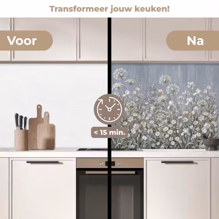 Keuken achterwand - Bloemen - Botanisch - Blauw — 2