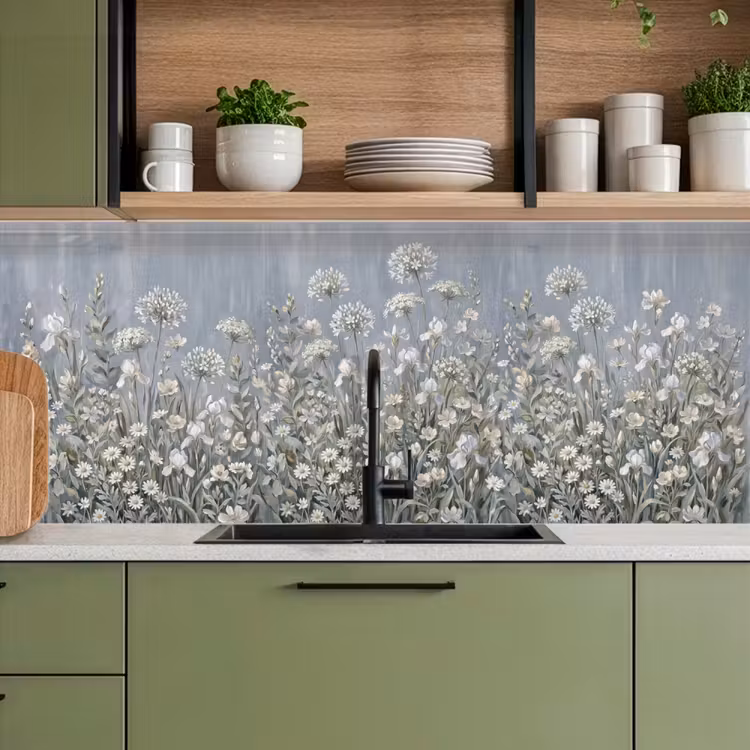 Keuken achterwand - Bloemen - Botanisch - Blauw — 5