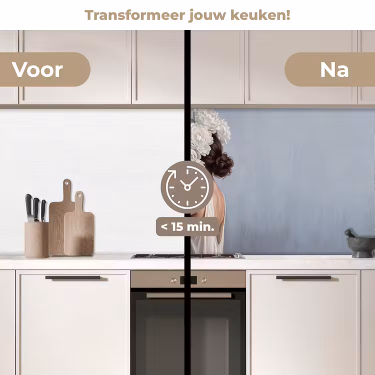 Keuken achterwand - Bloemen - Vrouw - Wit — 2