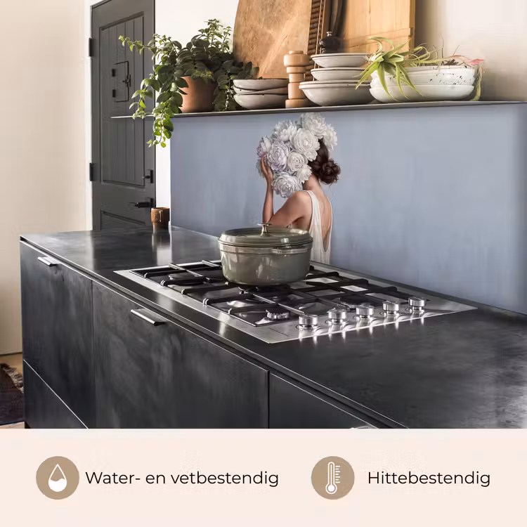 Keuken achterwand - Bloemen - Vrouw - Wit — 3