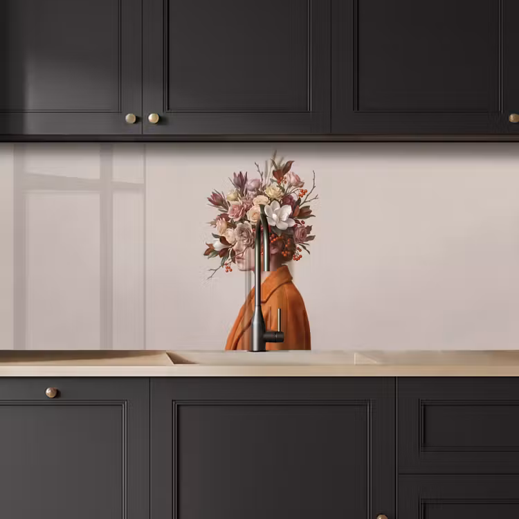 Keuken achterwand - Gezicht - Boeket - Kleurrijk — 6