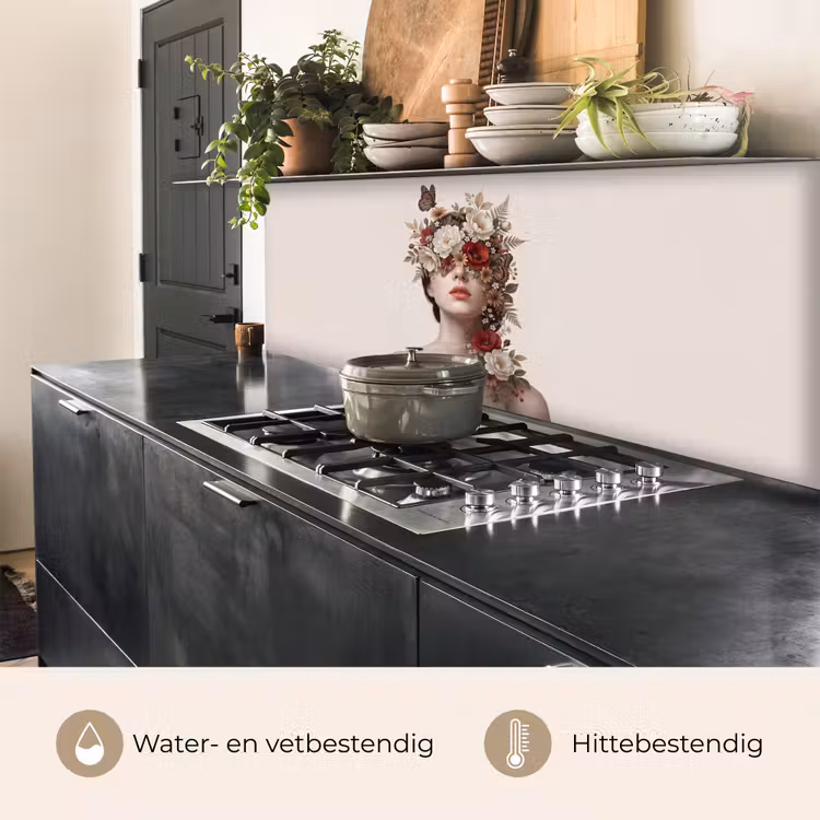 Keuken achterwand - Portret - Bloemen - Cremé — 3