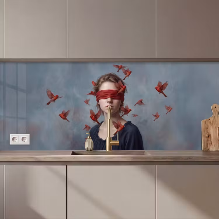 Keuken achterwand - Portret - Krachtig - Rood — 1