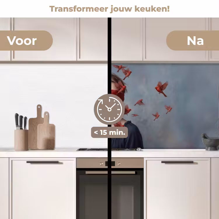 Keuken achterwand - Portret - Krachtig - Rood — 2