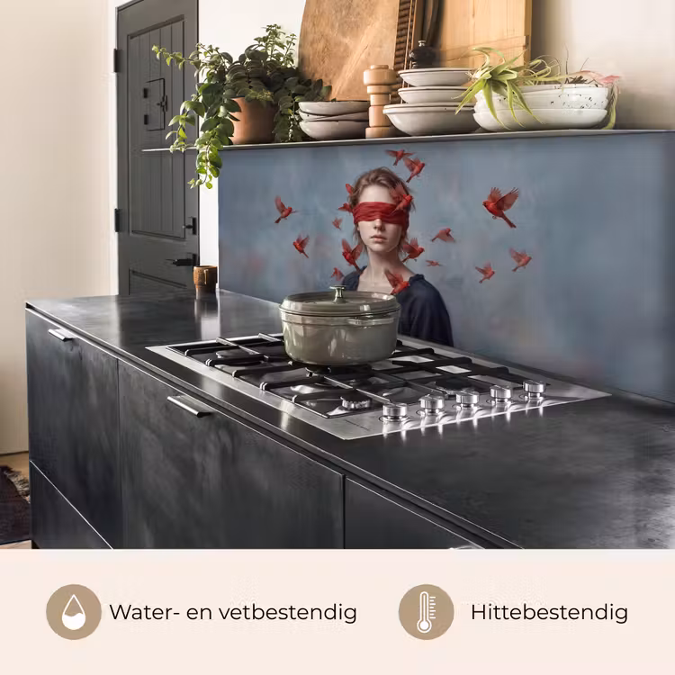 Keuken achterwand - Portret - Krachtig - Rood — 3