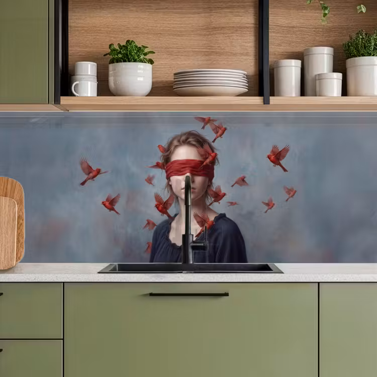 Keuken achterwand - Portret - Krachtig - Rood — 5