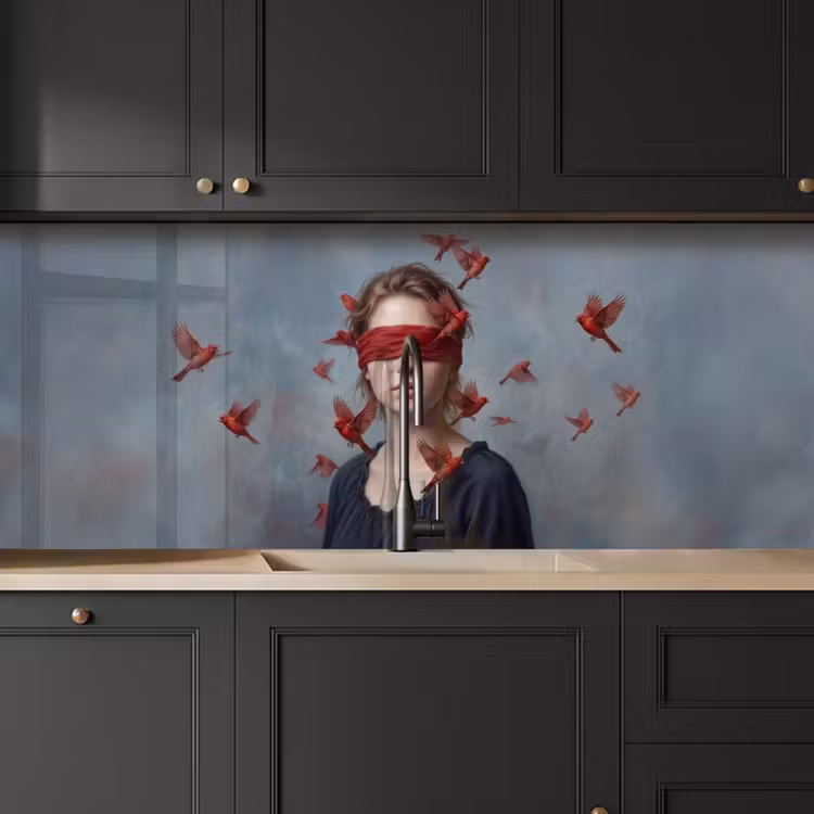 Keuken achterwand - Portret - Krachtig - Rood — 6