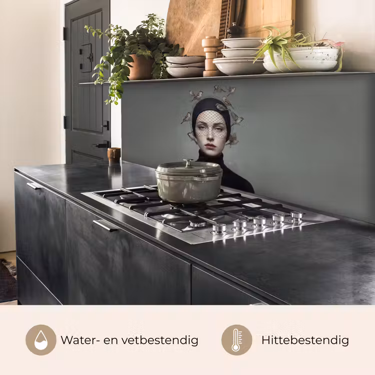 Keuken achterwand - Portret - Vogels - Zwart — 3
